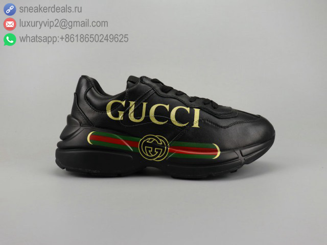 GG CLASSIC BLACK GOLD LEATHER UNISEX SNEAKERS